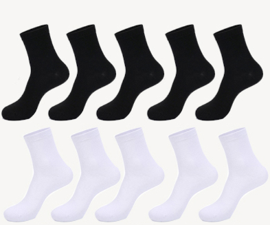 Plain Color Sweat-absorbent Deodorant Cotton Socks