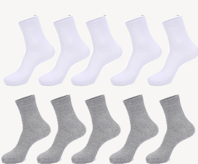 Plain Color Sweat-absorbent Deodorant Cotton Socks