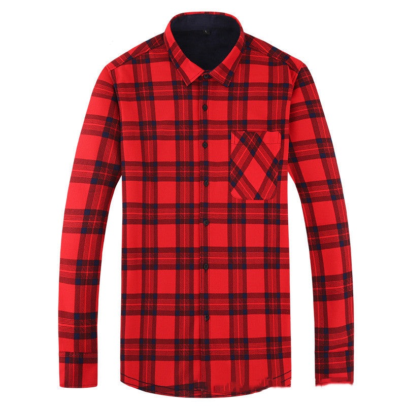 Wool Leisure Warm Plaid Shirt Jacket