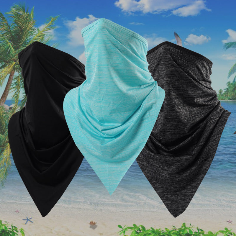 Ice Silk Mask Half Face And Neck Protection Triangular Binder