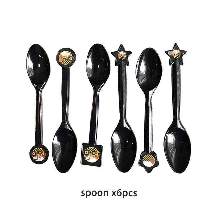 Construction Equipment Decorations / Disposable Tableware Set / Cupcake Toppers / Banners, Balloons