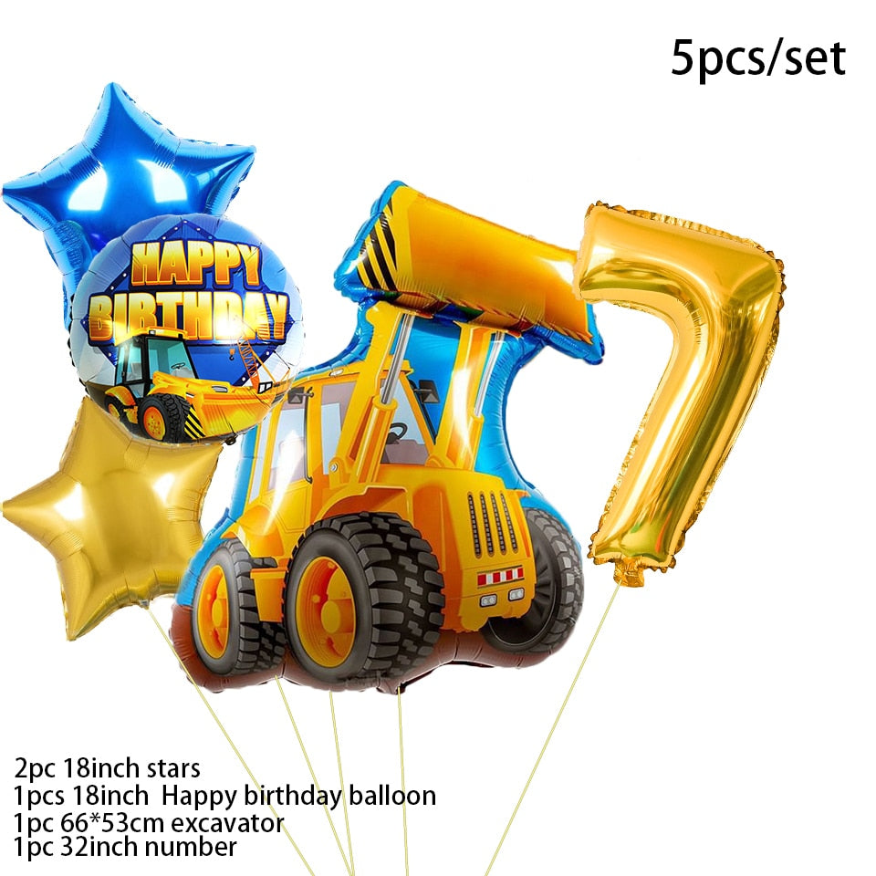 Excavator Cupcake Topper / Construction Tractor Cake Topper / Table Decor Birthday Party / Party Supplies