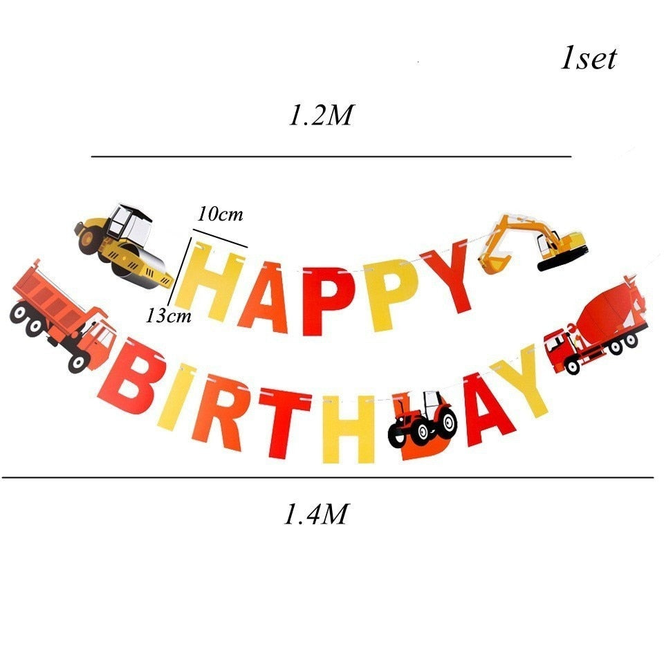 Excavator Cupcake Topper / Construction Tractor Cake Topper / Table Decor Birthday Party / Party Supplies