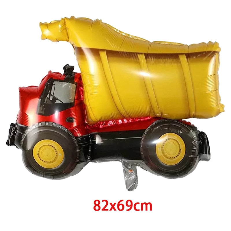 Construction Equipment Decorations / Disposable Tableware Set / Cupcake Toppers / Banners, Balloons