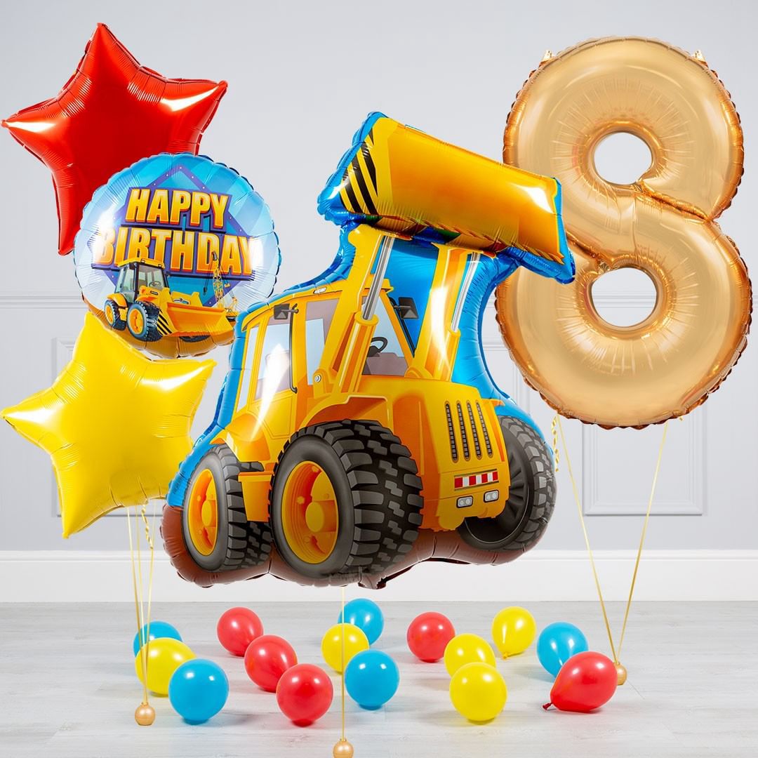Excavator Cupcake Topper / Construction Tractor Cake Topper / Table Decor Birthday Party / Party Supplies