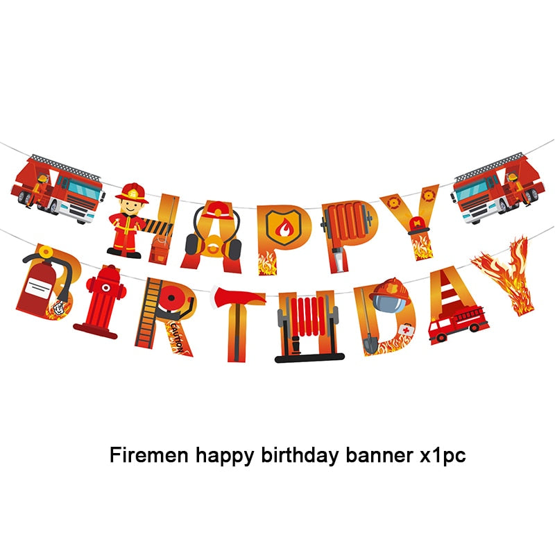 Construction Equipment Decorations / Disposable Tableware Set / Cupcake Toppers / Banners, Balloons