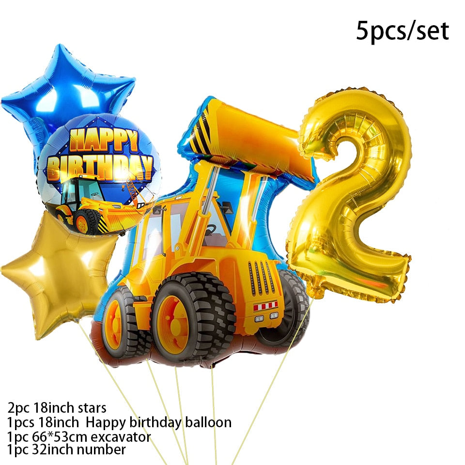 Excavator Cupcake Topper / Construction Tractor Cake Topper / Table Decor Birthday Party / Party Supplies