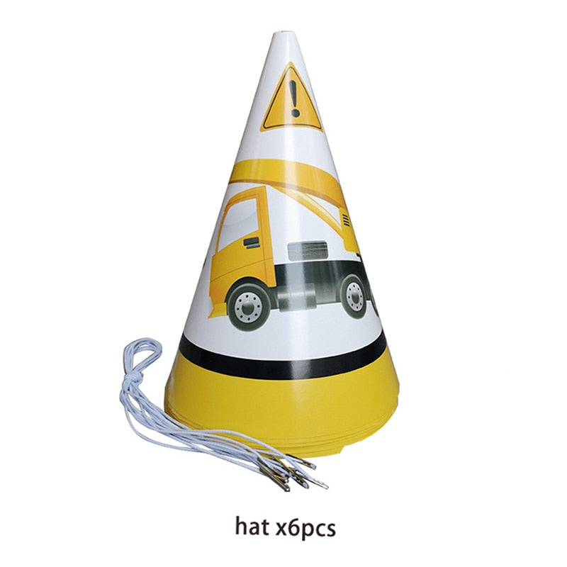 Construction Equipment Decorations / Disposable Tableware Set / Cupcake Toppers / Banners, Balloons