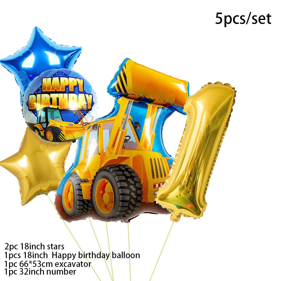 Excavator Cupcake Topper / Construction Tractor Cake Topper / Table Decor Birthday Party / Party Supplies
