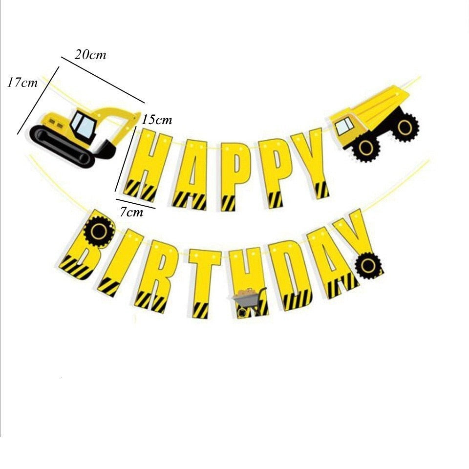 Excavator Cupcake Topper / Construction Tractor Cake Topper / Table Decor Birthday Party / Party Supplies