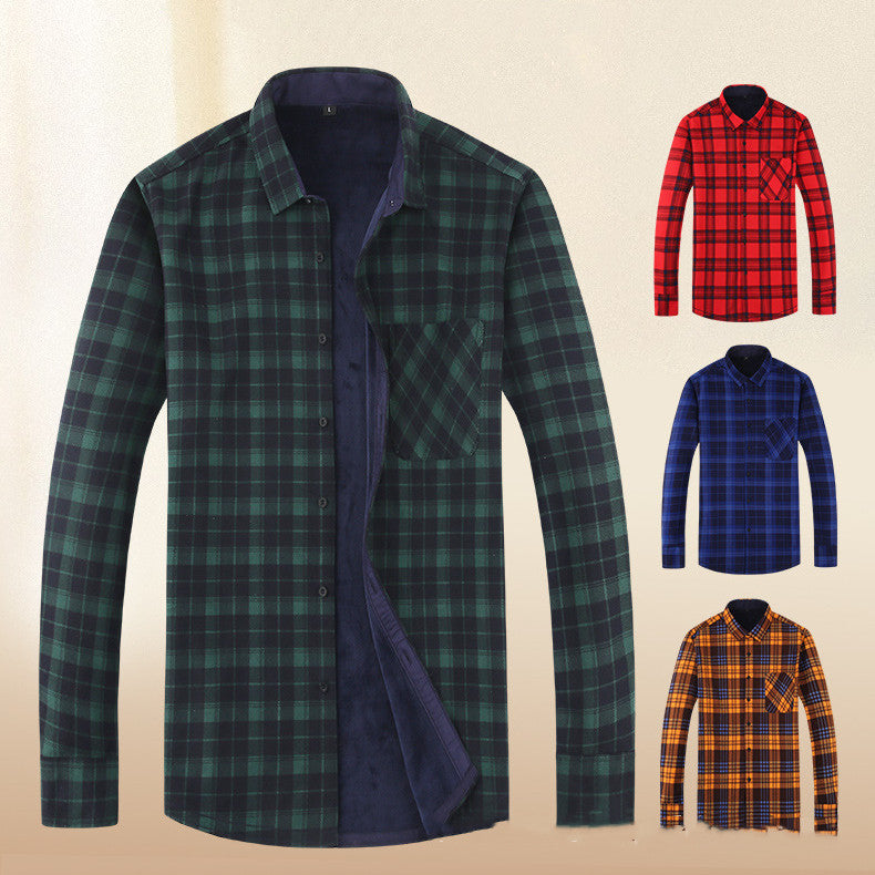 Wool Leisure Warm Plaid Shirt Jacket
