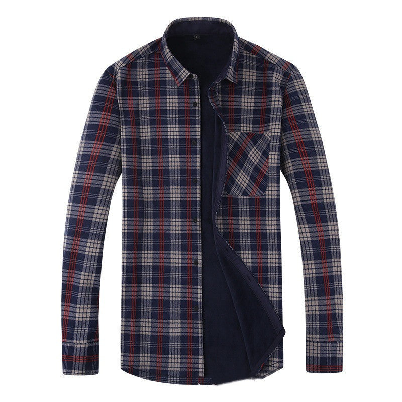 Wool Leisure Warm Plaid Shirt Jacket