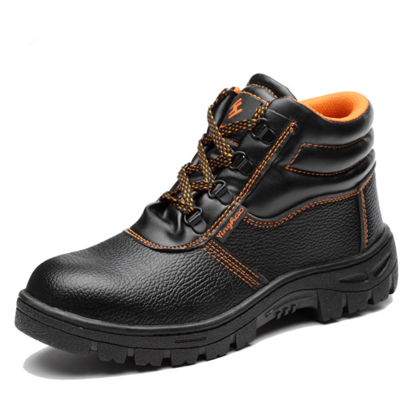 Microfiber leather, rubber sole / Steel toe high-top work boot