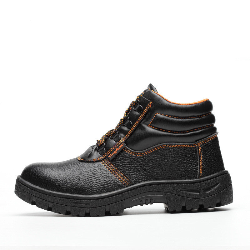 Microfiber leather, rubber sole / Steel toe high-top work boot