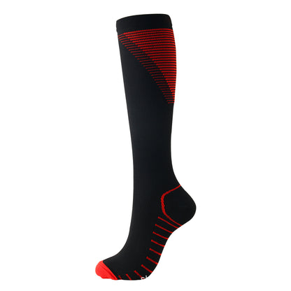 Color pattern V-shaped compression socks