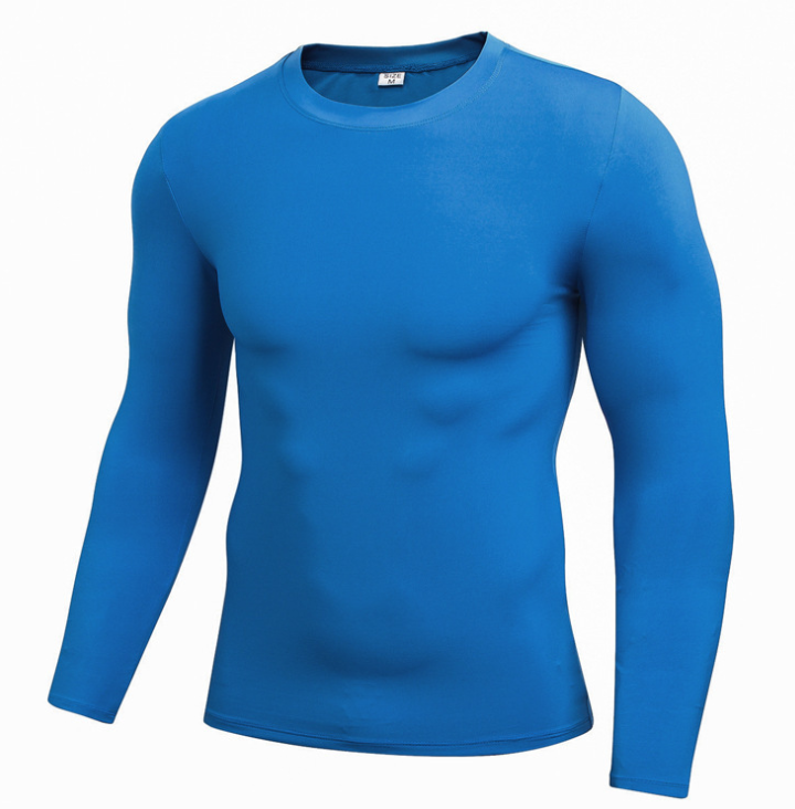 Solid Long Sleeve Compression Polyester Spandex Top