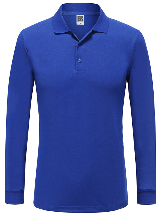 Long Sleeve Company Polo Style Casual Work Shirt