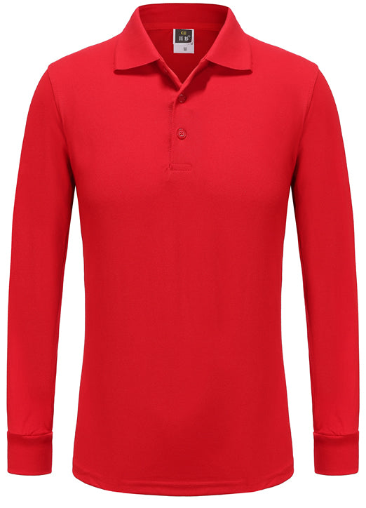 Long Sleeve Company Polo Style Casual Work Shirt