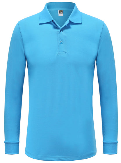 Long Sleeve Company Polo Style Casual Work Shirt