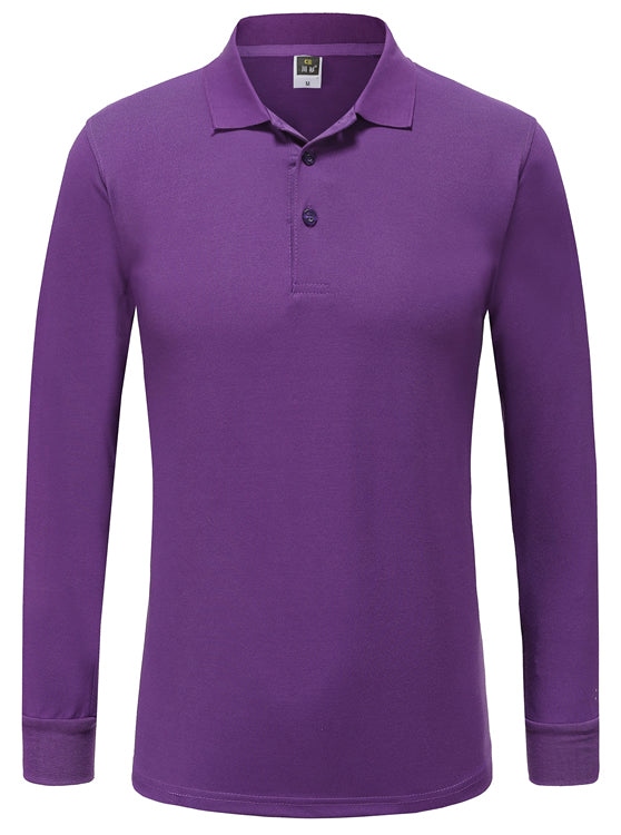 Long Sleeve Company Polo Style Casual Work Shirt