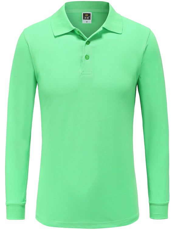 Long Sleeve Company Polo Style Casual Work Shirt