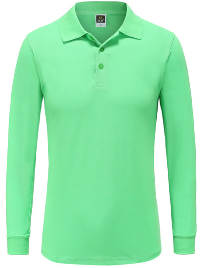 Long Sleeve Company Polo Style Casual Work Shirt