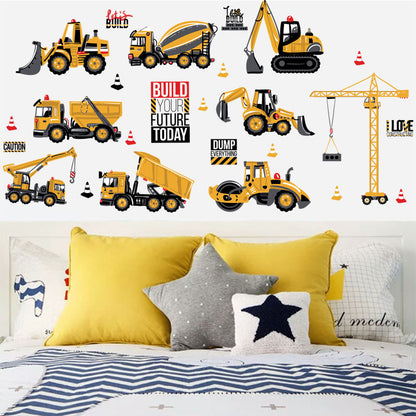 Cartoon Wallpaper Construction Vehicle Stickers