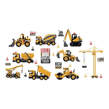 Cartoon Wallpaper Construction Vehicle Stickers