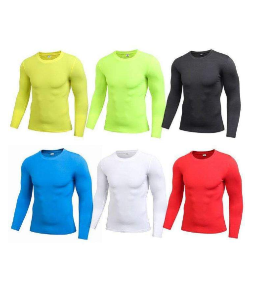 Solid Long Sleeve Compression Polyester Spandex Top