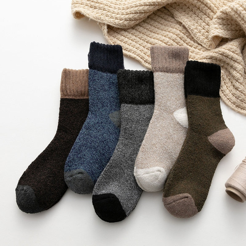 Winter super thick wool socks extra thick color matching and line