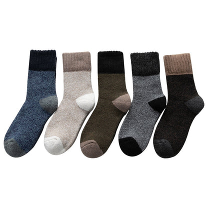 Winter super thick wool socks extra thick color matching and line