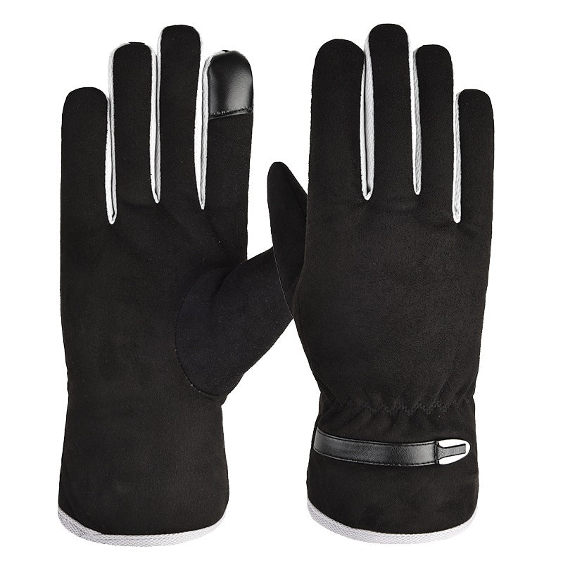 Suede Warm Gloves Plus Velvet Thickening
