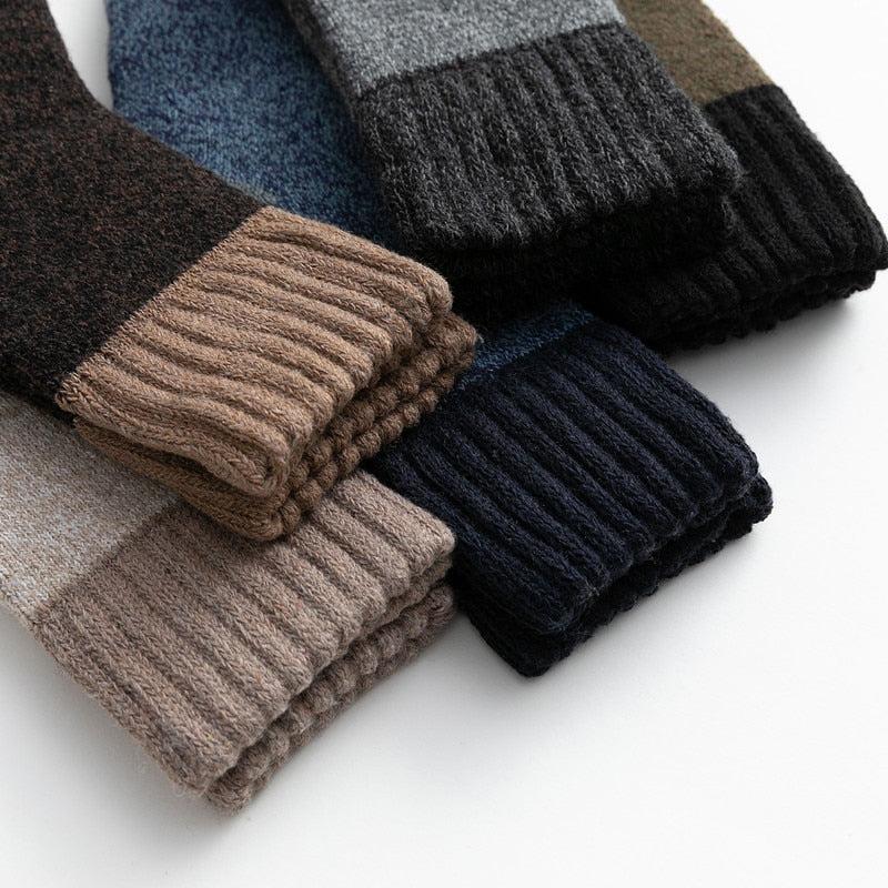 Winter super thick wool socks extra thick color matching and line