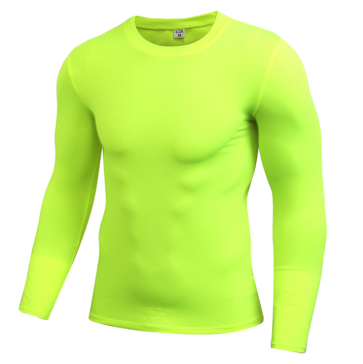 Solid Long Sleeve Compression Polyester Spandex Top