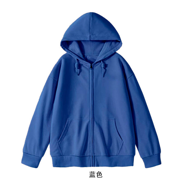 Cotton Long-sleeved Zipper Hoodie Sweatshirt/ Work Clothes