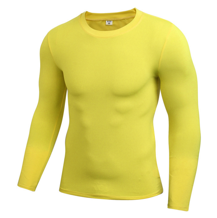 Solid Long Sleeve Compression Polyester Spandex Top