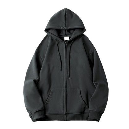 Cotton Long-sleeved Zipper Hoodie Sweatshirt/ Work Clothes