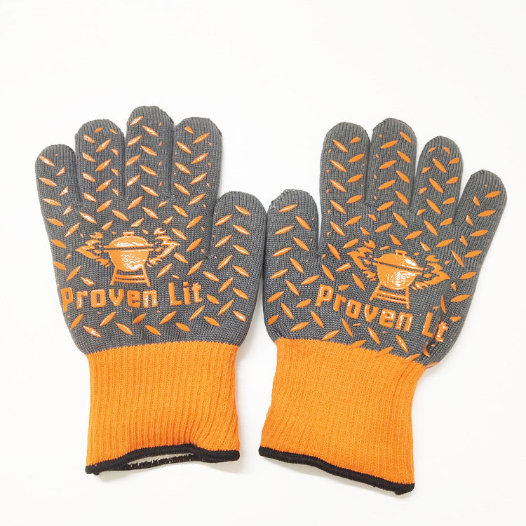 Aramid Anti-scalding Custom Protective Gloves Flame Retardant Five-finger Oven