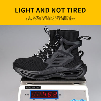 Men's Anti-smash And Anti-puncture Steel Toe High-top Safety Shoes