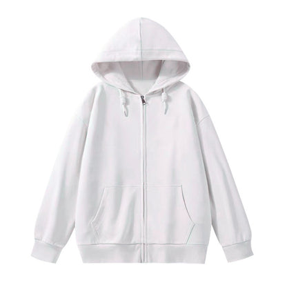 Cotton Long-sleeved Zipper Hoodie Sweatshirt/ Work Clothes