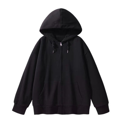 Cotton Long-sleeved Zipper Hoodie Sweatshirt/ Work Clothes