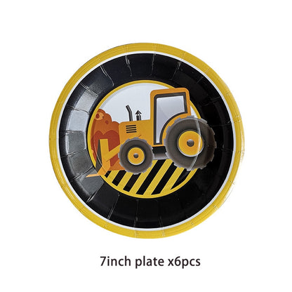 Construction Equipment Decorations  /  Disposable Tableware Set /  Cupcake Toppers /  Banners, Balloons