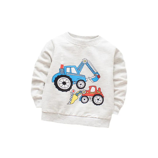 Cotton Sweat-shirt With Long Sleeves / Cartoon O-neck Top