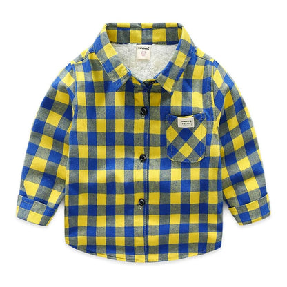 New Baby Boys And Girls Plaid Shirts / Kids Long Sleeve Cotton, Thicken Shirts