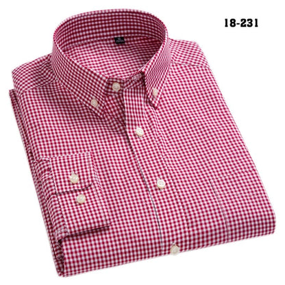 New Arrival Men Oxford Plaid Casual Shirts