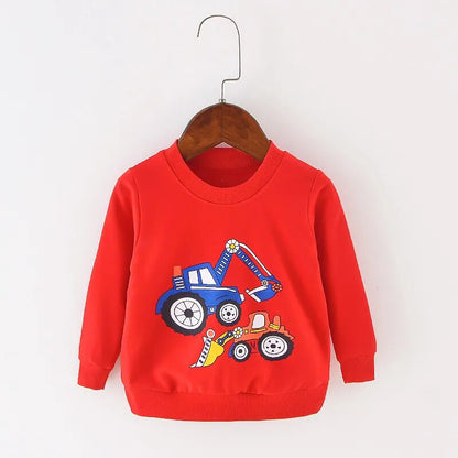 Cotton Sweat-shirt With Long Sleeves / Cartoon O-neck Top