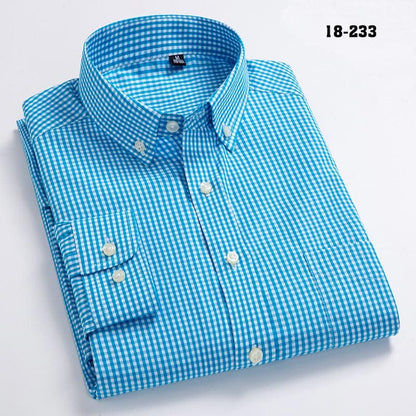 New Arrival Men Oxford Plaid Casual Shirts