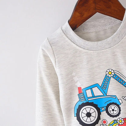 Cotton Sweat-shirt With Long Sleeves / Cartoon O-neck Top