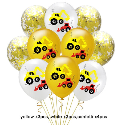 Construction Equipment Decorations  /  Disposable Tableware Set /  Cupcake Toppers /  Banners, Balloons