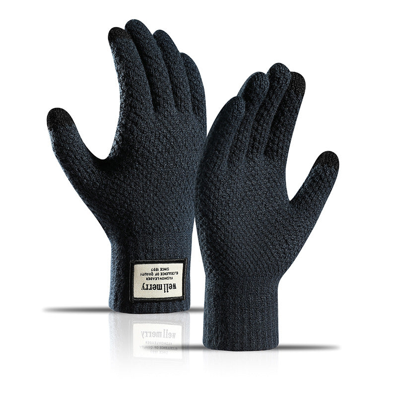 Padded Thick Warm Wool Touch Screen Gloves